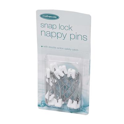 Mothercare Snap Lock Nappy Pins (Pack of 10) - Diapers & Wipes
