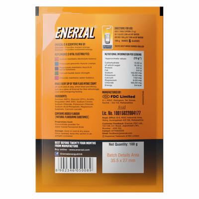Enerzal Energy and Electrolyte Powder - Orange 100 g - Energy Drinks