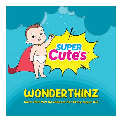 Super Cute's WonderThinz Pull-up Diaper - (L) (8 - 14 kg) (Pack of 5 x 27's) - Diapers & Wipes