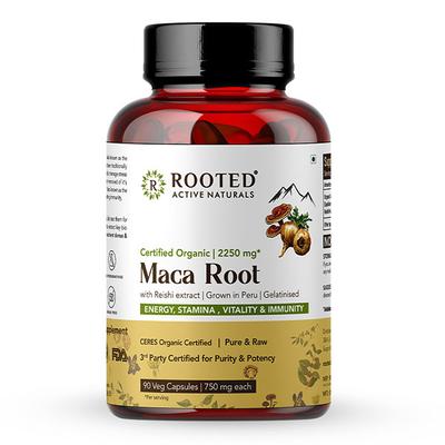 Rooted Active Naturals Maca Root with Reishi Veg Capsule 90's - Sexual Healthcare