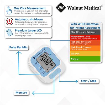 Walnut Medical Digital Blood Pressure Monitor (BP 03) - Blood Pressure Monitor Device