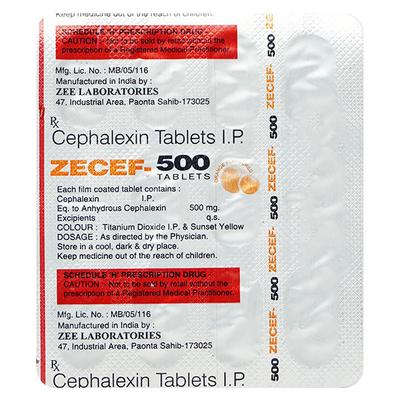 ZECEF 500mg Tablet 10's - Bacterial Infections-Cep