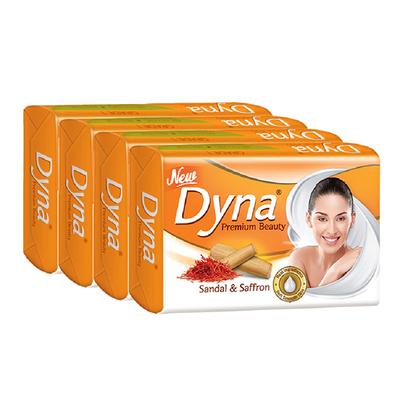 Dyna Beauty Soap - Sandal & Saffron (Pack of 4 x 125 gm) - Soaps