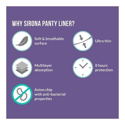 Sirona Ultra-Thin Premium Panty Liners - Regular Flow (Pack of 2 x 30's) - Panty Liners
