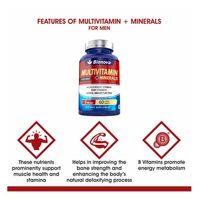 Bionova Multivitamin + Minerals for Men Tablet 60's - Multi-Vitamins