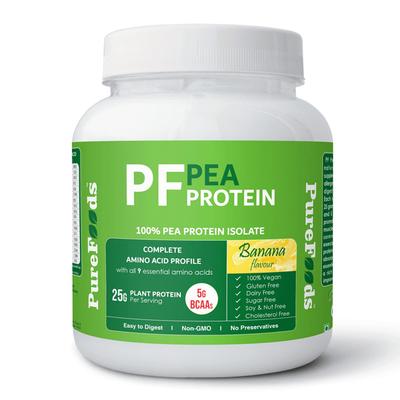 PureFoods PF Pea Protein Powder - Banana Flavour 800 gm - Protein Drink