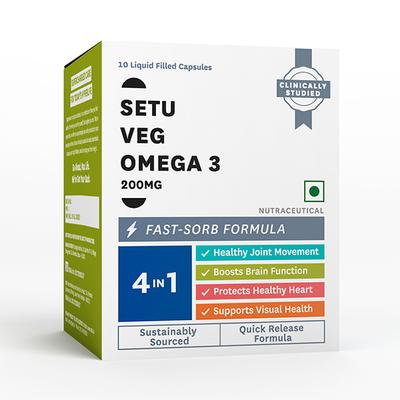 Setu Omega 3 Veg Capsule 10's - Omega Fish Oil Fatty Acids