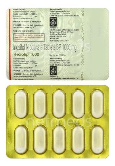 Hexolip 1000mg Tablet 10'S - Hypertension-Oth