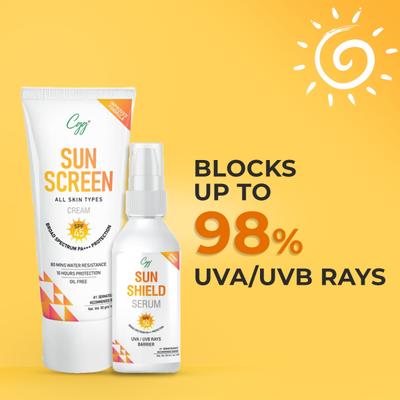 CGG Cosmetics Sunscreen Kit (Sunscreen SPF 45 Cream 50 gm + Sunshield SPF 50 Serum 50 ml) - Face Sunscreen