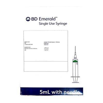 BD Emerald Single Use Syringe 5 ml With Needle 24G - Syringes And Needles