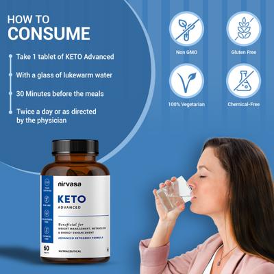 Nirvasa KETO Advanced Fat Cutter Tablet (Pack of 6 x 60's) 1's - Weight Loss