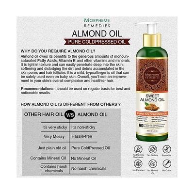 Morpheme Remedies Pure Sweet Almond Oil 200 ml (ColdPressed) 200 ml - Hair Oils