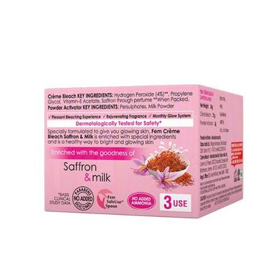 Fem Creme Bleach - Saffron & Milk 24 gm - Face Bleach