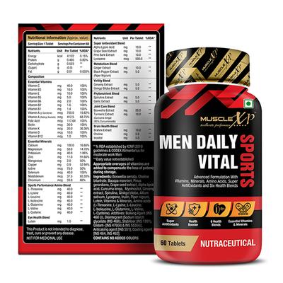 MuscleXP Men Daily Vital Sports Tablet 60's - Multi-Vitamins