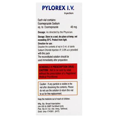 PYLOREX IV Injection 1's - Ulcer/Reflux/Flatulence-Aaa