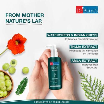 Dr Batra's Dandruff Cleansing Shampoo 500 ml + Hair Fall Control Serum 125 ml + Hair Oil 100 ml - Hair Treatment