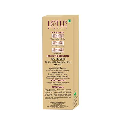 Lotus Herbals Nutraeye Rejuvenating and Correcting Eye Gel 10 gm - Kajal & Kohls
