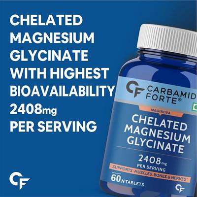 CF Chelated Magnesium Glycinate 2408 mg Veg Tablet 60's - Calcium And Minerals