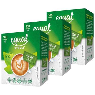 Equal Stevia Sweetener Sachet (Pack of 3 x 100's) 1's - Sugar Substitute