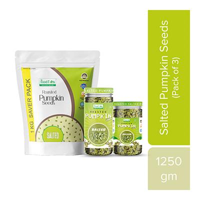 The Food Folks Roasted Salted Pumpkin Seeds (Pack of 3) - Nutritional Bars