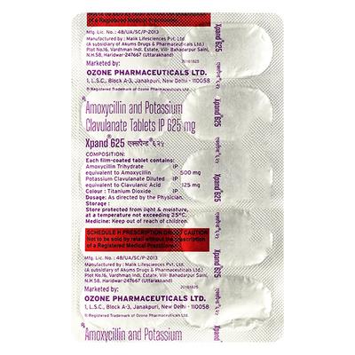 Xpand 625mg Tablet 10'S - Bacterial Infections-Pen