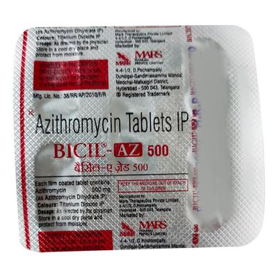 BICIL AZ 500 Tablet 5's - Bacterial Infections-Mac