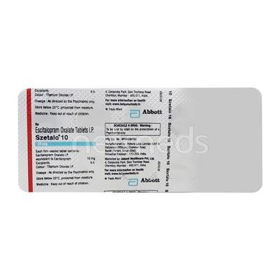 Szetalo 10mg Tablet 10'S - Depression-Ant