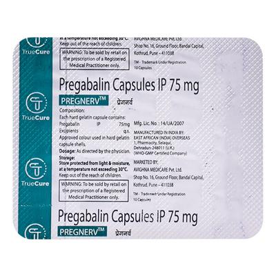 PREGNERV 75 Capsule 10's - Neuropathic Pain-Dru