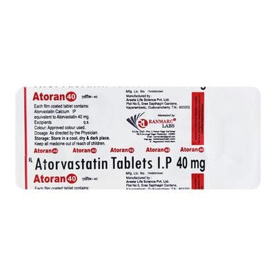 ATORAN 40mg Tablet 10's - High Cholesterol-Dys