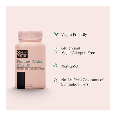 She Need Pump My Calcium & Vit-D3 Tablet 60's - Multi-Vitamins