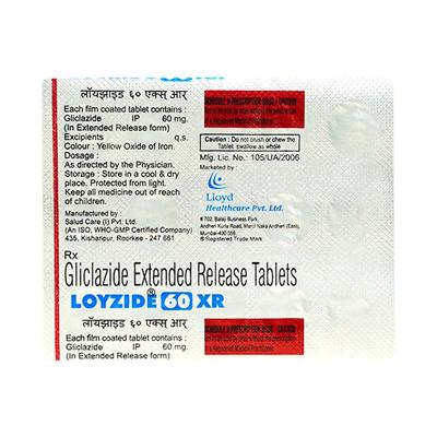 Loyzide XR 60mg Tablet 15'S - Diabetes-Ant