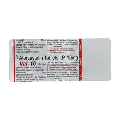 VAT 10mg Tablet 10'S - High Cholesterol-Dys
