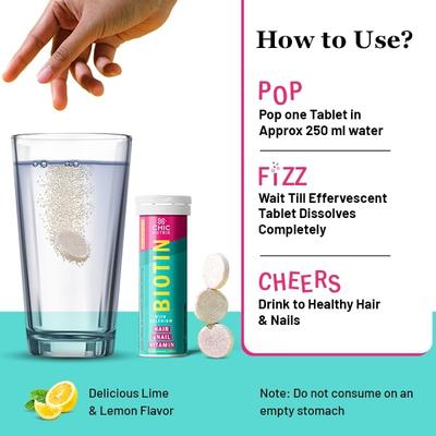 Chicnutrix Biotin With Selenium Effervescent Tablet - Lime & Lemon Flavour (Pack of 2 x 15's) - Hair & Skin