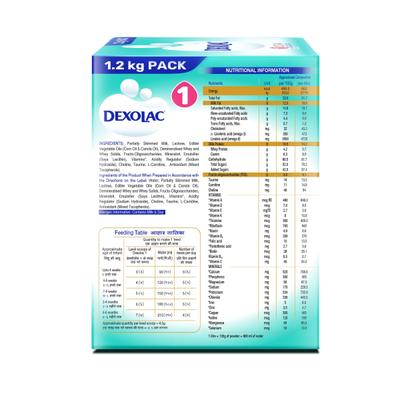 Dexolac Infant Formula Stage 1 Powder (Upto 6 months) 1.2 kg - Baby And Infant Supplements