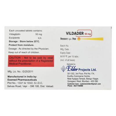 VILDADER 50 Tablet 15's - Diabetes-Ant
