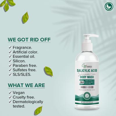 CGG Cosmetics 2% Salicylic Acid Serum in Body Wash 200 ml - Shower Gels & Body Wash