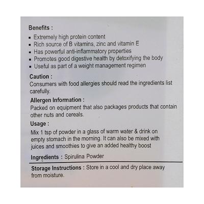 Nutriwish Spirulina Powder 500 gm - Herbal Dietary Supplement