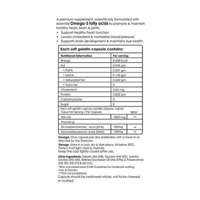 La nature's Omega-3 Fish Oil 1000 mg Softgel capsules 60's - Omega Fish Oil Fatty Acids