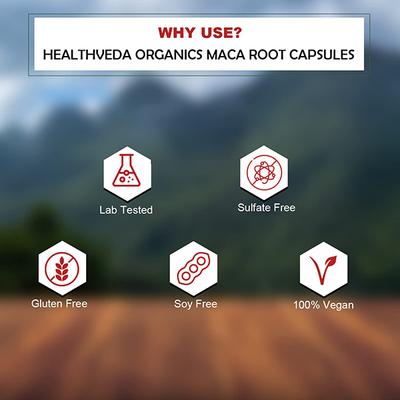 Health Veda Maca Root 800 mg Veg Capsule 60's - Herbal Dietary Supplement
