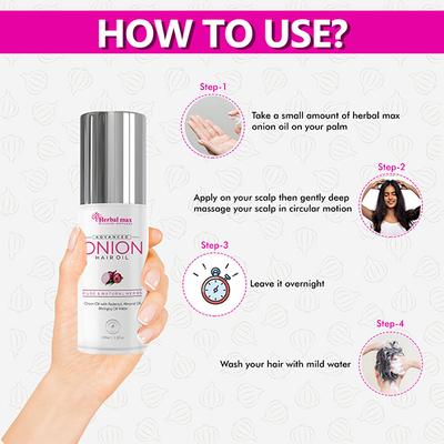 Herbal Max Advanced Pure & Natural Onion Hair Oil 100 ml - Hair Oils