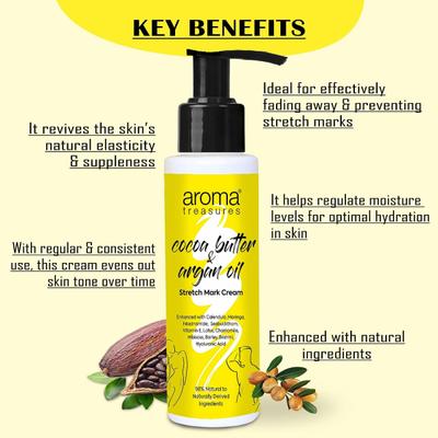 Aroma Treasures Stretch Mark Cream - Cocoa Butter & Argan Oil 100 gm - Skin-Treatment