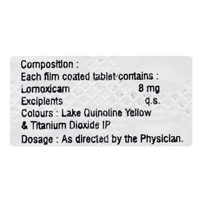 Lorox 8mg Tablet 10'S - Pain relief-Nsa
