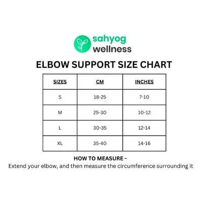 Sahyog Wellness Compression Elbow Support Arm Brace - Black (M) 1's - Arm/Elbow Supports