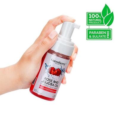 Greenberry Organics Foaming Face Wash - Rose & Jojoba Oil 100 ml - Face Wash & Cleansers