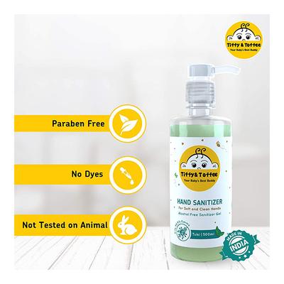 Tiffy & Toffee Non-Alcoholic Hand Sanitizer - Tulsi 500 ml + Non-Alcoholic Hand Sanitizer - Lemon 500 ml - Baby Skin Care