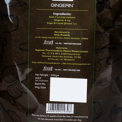 Supreem Super Foods Gingerin Candy 50's - Herbal Dietary Supplement