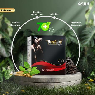 Shree Dhanwantri Herbals OverDrive Capsule (Pack of 5 x 6's) - Sexual Healthcare