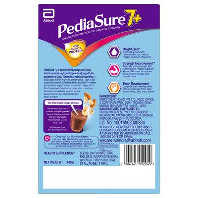Pediasure 7Plus Health Drink Powder - Chocolate Flavour 400 gm (Refill Pack) - Kids Nutrition