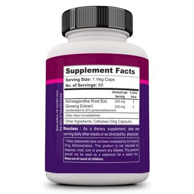 Zenith Nutrition Ginseng with Ashwagandha Capsules 60's - Sexual Care