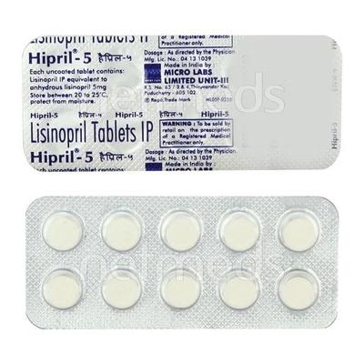 Hipril 5mg Tablet 10'S - Hypertension-ACE